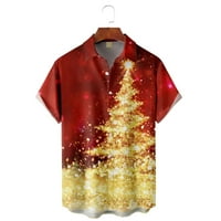 Muška božićna rukavica Havajska majica sa džepom prsa, povremene božićne majice santa za dječake