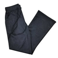 Ganfancp nove pantalone Žene Ležerne prilike za vuču elastične struke ravno široke nogave hlače s džepovima