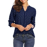 Bluze za žene Dressy Ležerne rublje V-izrez Ljetne majice Polka 3xl