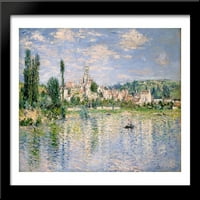 Vetheuil u ljeto Veliki crni drvo uokviren umjetnost iz Claude Moneta