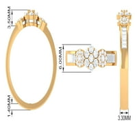 Jednostavan prsten za angažman cvijeta CT Moissine za žene, moissan zlatni prsten, srebrna srebra, US