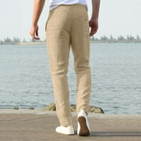 Muški casual rastezanje Khaki hlače sa džepovima Elastične struke na plaži Pantalone na plaži