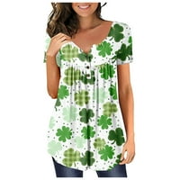 TKLPEHG majice kratkih rukava za žene Lagana lagana svetla St. Patrick Print Graphic Tee Majica Trendy