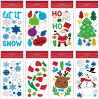 -Ostaje sretan božićni praznik 5,5 12 gel prozora, snjegović, snježne pahulje, deda Mraz, drveće, ukrasi
