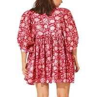 Capreze Women Ljeto Plaže Sundress cvjetno tiskane kratke haljine čipke up mini haljine boemijski rukav