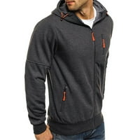 Muški ispisani sportski džemper s kapuljačom dugih rukava džepni sportski casual gornji kaput
