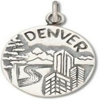 Sterling Silver 16 BO lančani denver milja visoka gradska ogrlica sa dvije strane kruga