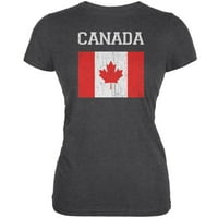 Svjetski kup uznemirena zastava Canada Dark Heather Juniors Meka majica - mala