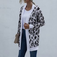 Žene Cardigan Ležerne prilike Leopard Tie-Dye Ispis Dugi labavi kaput plus veličina Jesen Zimske jakne