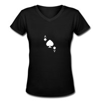 Ace of Spades Poker ženske V izrez T majice crno velika