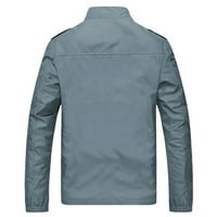 Muške jakne - otporna na vjetru jakna za bombe jesen zima casual patentni zatvarač postolje džep u boji