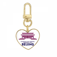 MAO ZE Urban Turizam Peking China Gold Heart Keychain Metal HOLDER