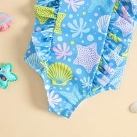 Kupaći kostimi za djevojke Ljetne ruffles crtani otisci kupaći kostim plaža Onesie bikini djevojke kupališta