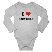 Heart Pocatello Love Baby Long Bodysuits