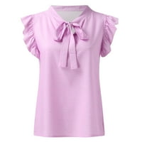 SunhillsGrace majice za ženska krasta vrata bez rukava s rukavom ljetna šifon košulja top majica top