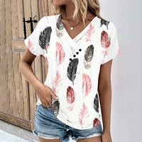 Ganfancp bluze za žene Dressy Ležerne prilike seksi trendy Western V izrez T-majica Modna odjeća Ljetni