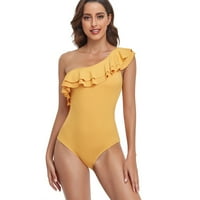 Ženski kupaći kostim Poklopac za jedno-komad kupaće kostim casual print Yellow XL