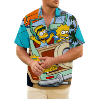 Havajske majice za muškarce i dječake Simpsonovi tiskani ležerni majica s kratkim rukavima niz havajsku