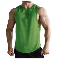 Muškarci Termperi za suhog vježbanja TOP GYM MUSCLE TEE Fitness Bodybuilding majica bez rukava, Green,