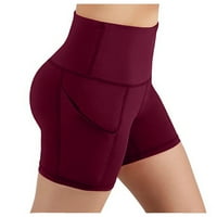 Pgeraug pantalone za žene visoki struk joga džepovi kratke hlače Abdomen Control trening trčanje hlače