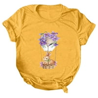 Ženski bluze Žene Ležerne prilike tiskanje kratkih rukava labava majica bluza od žute m
