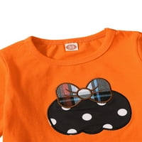Liacowi Toddler Baby Girl Halloween Outfits Ghost Ispis dugih rukava Ruffle vrhovi + plamene hlače