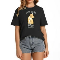 Samo djevojka koja voli mačke poklon za mačke ljubavničke modne ženske majice sa tiskanim dizajnom