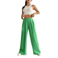 Feterrnal visokog struka ženske ravnotežne pantalone ležerne hlače sa čvrstim bojama sa bočnim patentnim