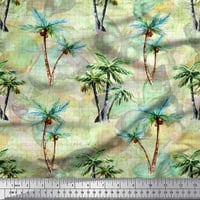 Soimoi Moss Georgette tkanina Provjera tkanine, tekst i kokosovo drvo ispis tkanina sa dvorištem širom