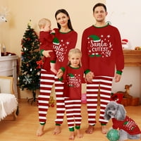 Striped mama i me ja pajamas otporni na božićne PJ-ove ispis slatke flanelne pidžame veličine djece