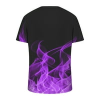 Trendy ljetne majice za muškarce casual s kratkim rukavima 3D plamen uzorak grafičar V izrez majice