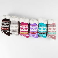 Čarape za žene slatke pahuljasto tople nejasne čarape za klizanje za žene božićne noksele zimske čarape
