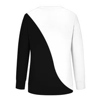 Jeseni duksevi za žensku modnu casual crewneck dugi rukav pulover Stripe Side Split bluza labava bijela
