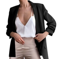 Huaai Blazers za žene Business Casual Ženska elegantna sportska jakna dugih rever s naboranim rukavima