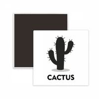 Zeleni kaktus Sukulenti nacrtaju kvadratni cerac frižider magnet čuva memento