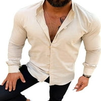 Muška majica Dugme dolje dolje dugih rukava za bluze za dugih rukava muškarci Redovna fit tunika košulja