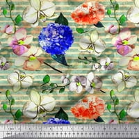 Siimoi Silk tkanine Stripe i orhidejne cvjetne tkanine otisci sa dvorištem širom