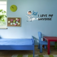 Love Moj svemir svemir quote Letteringwall Decal Decoration Volim svoj svemirski avanturistički svemirski crtani astronaut Ideje za dečko za dječakovu veličinu spavaće sobe: u