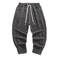 Ketyyh-Chn Muške hlače Leisure Solid Color Hlače hlače za muškarce Grey, XL