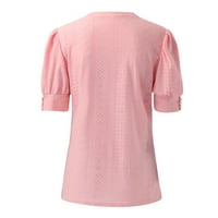 Majice B91XZ Plus za žene Ženske ljetne bluze Moda O vrat Elegantna uredska majica Casual s kratkih