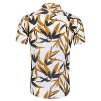 CLLIOS MENS Havajske košulje Ljetna grafika Majica na plaži Modne majice kratkih rukava Dugme dolje