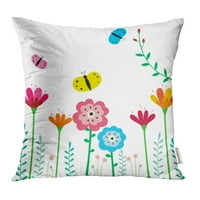 Zeleno lijepo šareno cvijeće i leptiri u vrtu ružičasti blesiv jastučni jastuk jastuk za bacanje jastuka