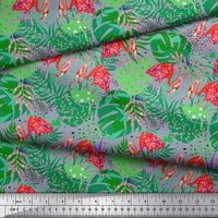 Soimoi velvet tkanina tropsko lišće i flamingo ptica za štampanje tkanine sa širokim dvorištem