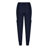 Teretne pantalone za muškarce Ležerne prilike uvlačene hlače Pocket čipke Ležerne prilike pune duljine