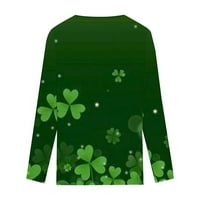 Ženski ljetni vrhovi pulover St. Patrickov pulover Shamrock bluze Lagane majice Casual V izrez ljetni