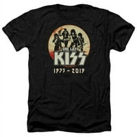Trevco Kiss254-Ha - Kiss & 1973- Print odraslih Regular Fit Heather Kratki rukav majica, Crna - mala