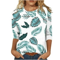 Žene Ljeto Tri četvrtine rukava od tiskane majice za o-vrat TOWS bluza