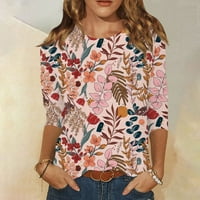 Strungten ženska modna casual tri četvrtina rukava pulover za okrugli izrez TOP bluze za žene srušeno