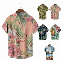 Muške ženske navraćene havajske košulje ispisale su vitko-fit odjeću plus veličine muškarci