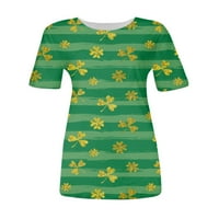 Ženski vrhovi ženska casual moda St. Patrick's Day uzorak majica s kratkim rukavima